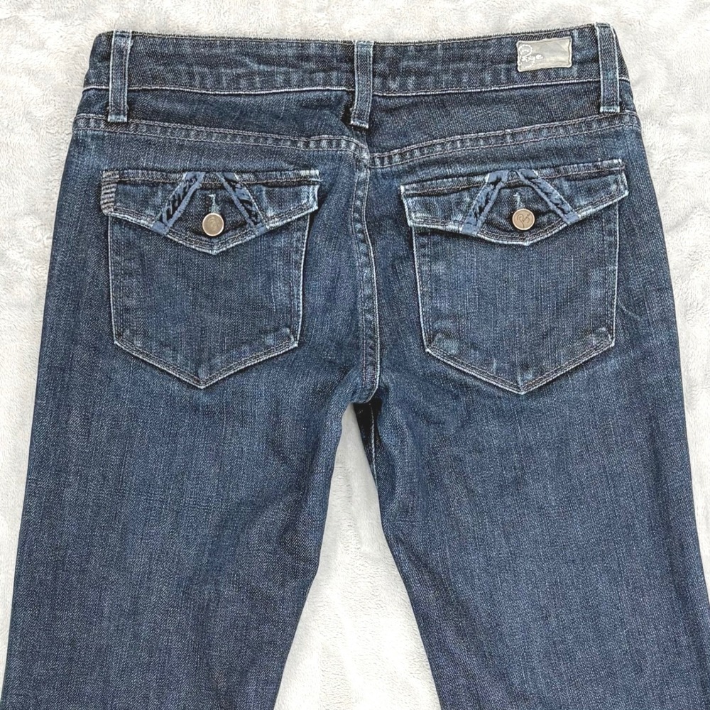 Paige‎ Jeans Womens 27 Blue Fairfax Low Rise Bootcut Dark Wash Flap Pocket